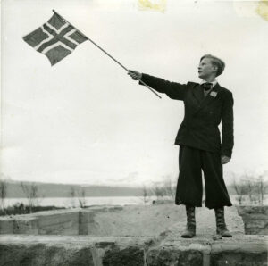 Gutt med flagg